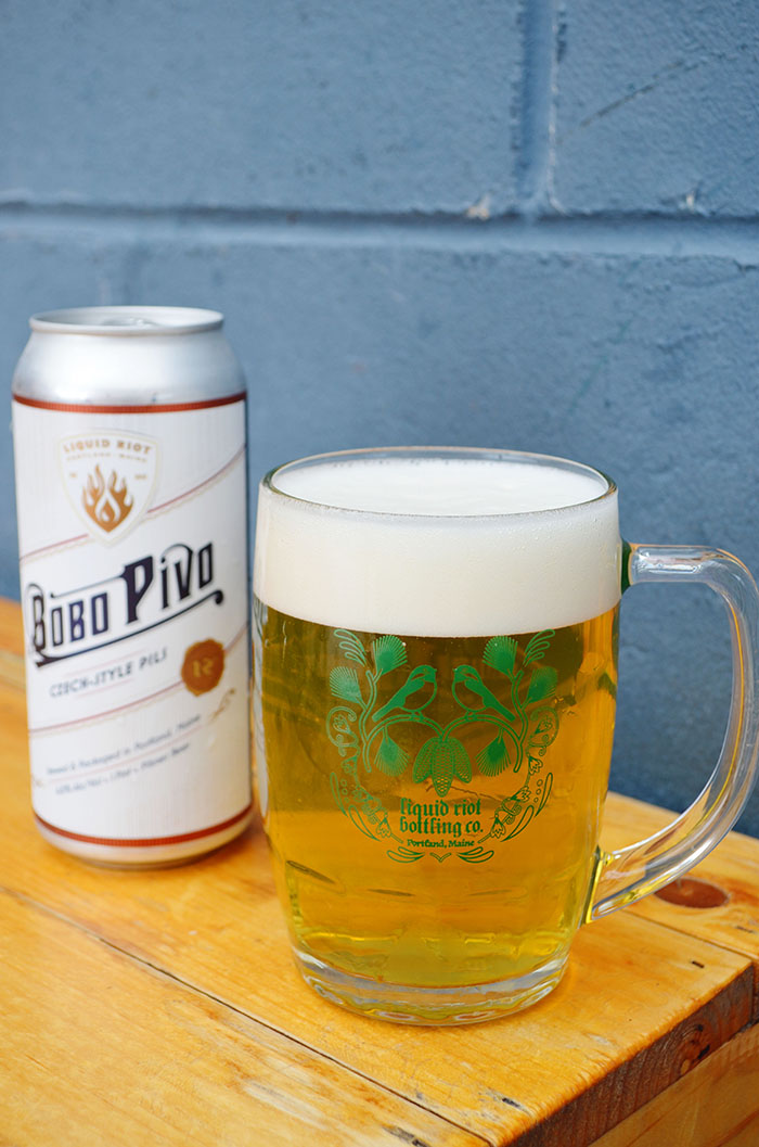 Czech-style Pilsner Bobo Pivo can and beer poured 